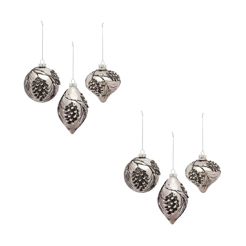 Glass Ornament (Set of 6) - Blue