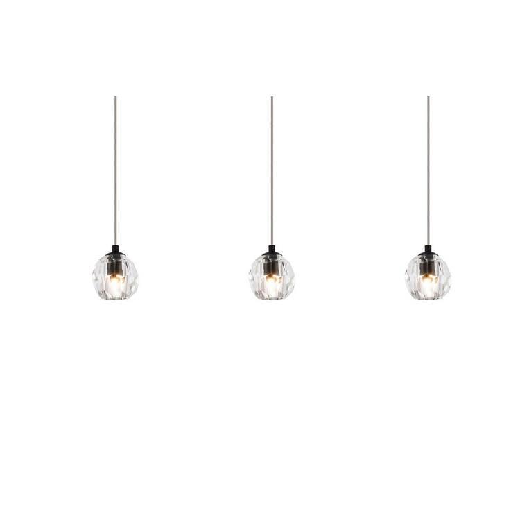 Elegant Lighting Eren 3 Light 28" Wide Crystal Linear Pendant - Black