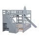 preview thumbnail 11 of 64, Full over Full Castle Bunk Bed with Drawers, Shelves and Slide, Gray