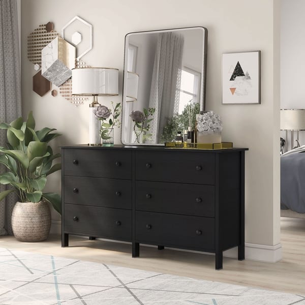 slide 2 of 21, DH BASIC Transitional 53-inch Wide 6-Drawer Neutral Youth Dresser by Denhour