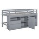 preview thumbnail 27 of 30, Double loft bed with 4 drawers under cabinets and shelves, white