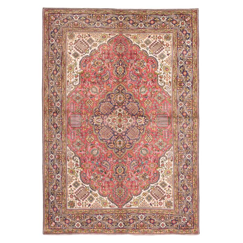 ECARPETGALLERY Hand-knotted Kayseri Red Wool Rug - 6'4 x 9'2