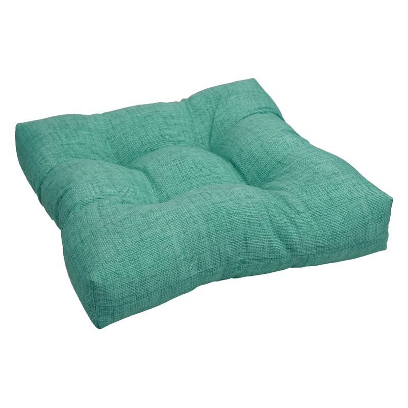 19-inch Square Tufted Indoor/Outdoor Chair Cushions (Set of 1, 2, or 4) - Single - Rionu Aqua