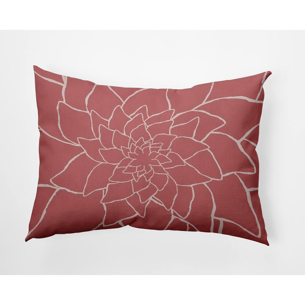 Flower Outline Indoor/Outdoor Throw Pillow