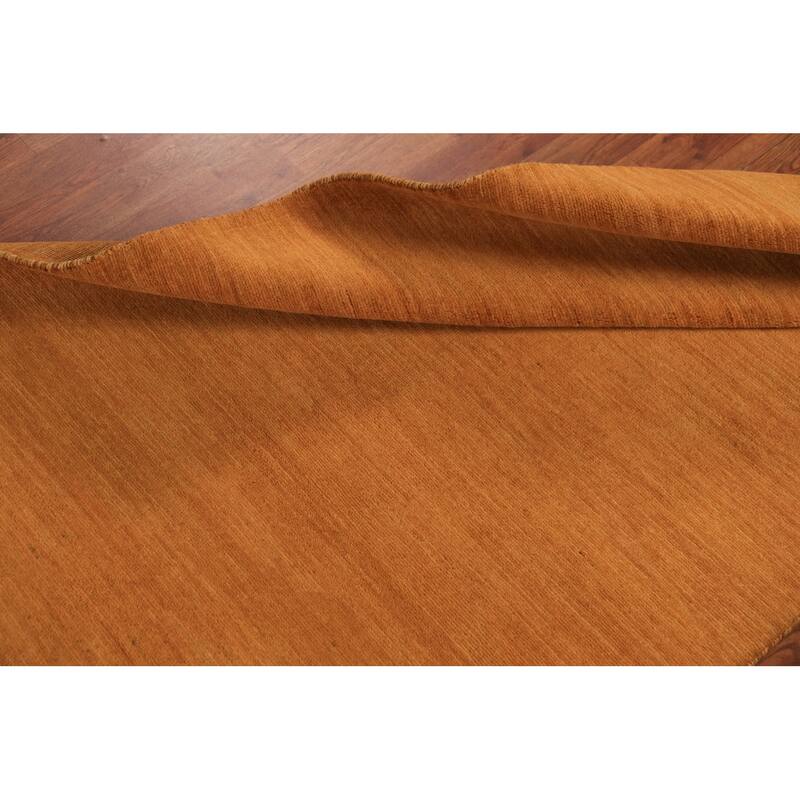 Rust Gabbeh Oriental Runner Rug Hand-Knotted Wool Carpet - 3'5" x 6'6"