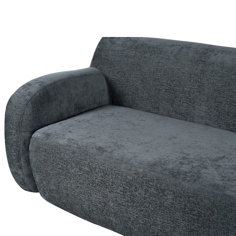Streamlined Sofa with Curved Design and Extra-Large Seat Depth for Living Room or Guest Room
