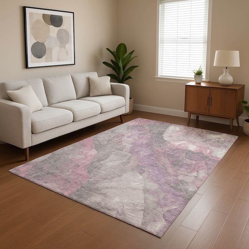 Premium Washable Super Soft Abstract Mayfield Rug - Blush - 2'6" x 3'10"