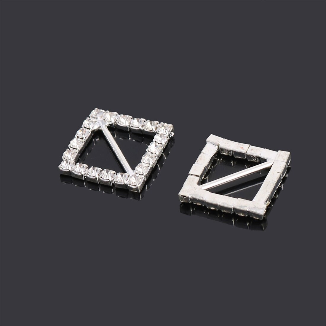 Shop Gift Card Ribbon Metal Square Diy Decor Rhinestone Buckle Slider 19 X 19mm 5pcs Silver Tone On Sale Overstock 28885388