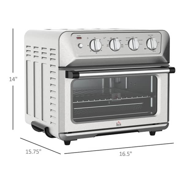 HOMCOM 7-in-1 21 qt. Air Fryer Toaster Oven Combo 1800W, 4 Slice Toaster Oven