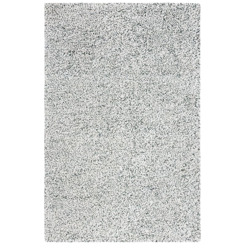 SAFAVIEH Handmade Ortanta Shag Bibeta Wool Rug - 8' x 10' - Ivory/Green