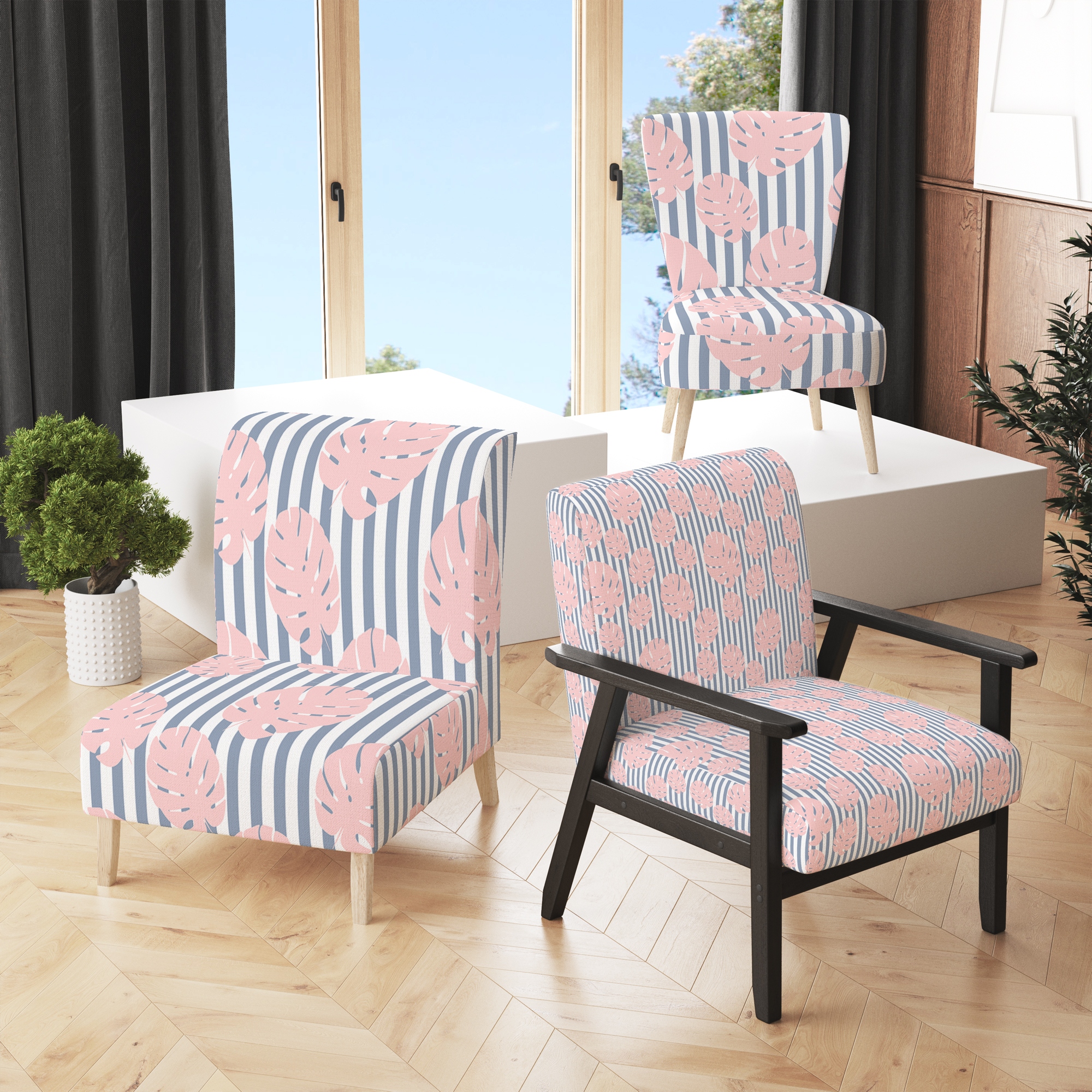 Tropical print on sale accent chairs