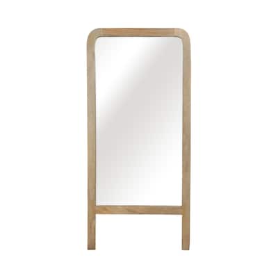 Mango Wood Full-Length Leaning Floor Mirror Footed Base - 60" Brown - 28" x 1" x 60"