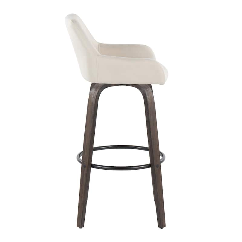 Porch & Den Galotti 30" Fixed-Height Bar Stool with Bent Wood Legs & Round Footrest (Set of 2)