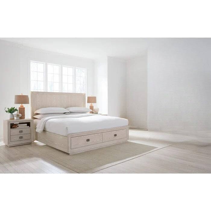 Harbor Rustic-Modern Bedroom Set with Storage Bed (Storage Bed + 2 Nightstand) - Queen