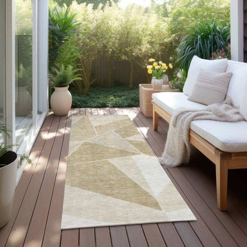 Machine Washable Indoor/ Outdoor Chantille Contemporary Mosaic Rug