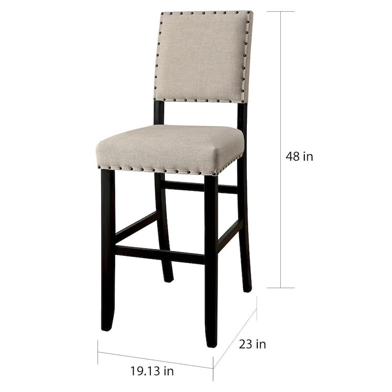 Tays Contemporary Black Bar Height Chairs (Set of 2) by Furniture of America