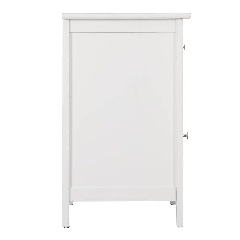 1-Drawer White Nightstand with Modern Classic Design and Storage, 25 Inch Versatile Bedroom Side Table