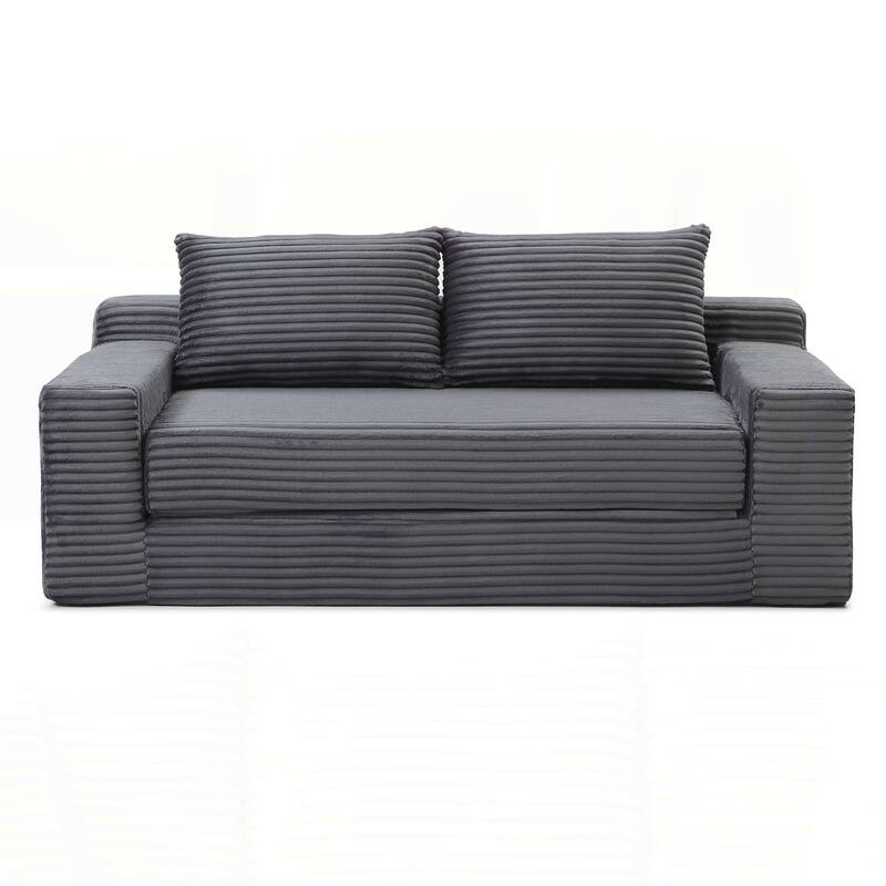 Foam Cloud Loveseat Sofa, 2 in 1 Convertible Folding Couch Bed