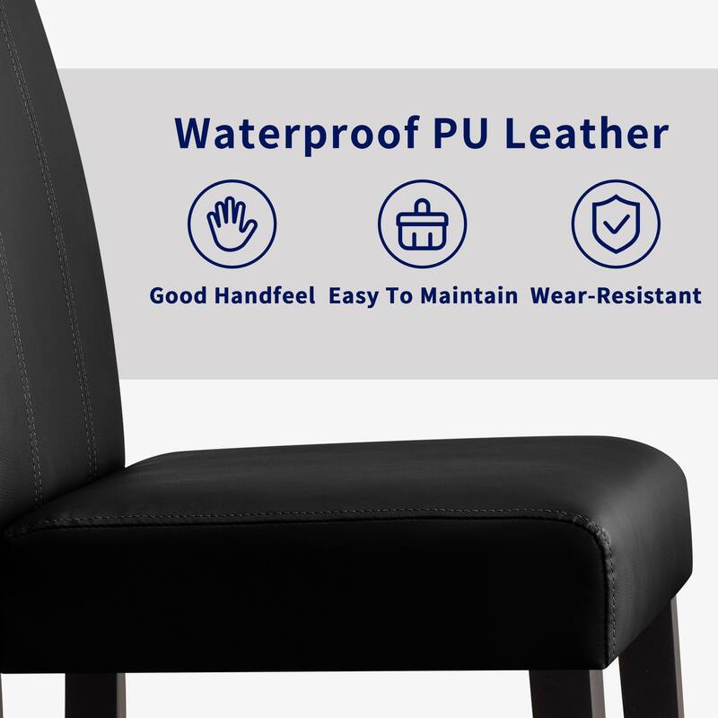 Subrtex(Set of 2)Faux Leather Parsons Upholstered Dining Chair