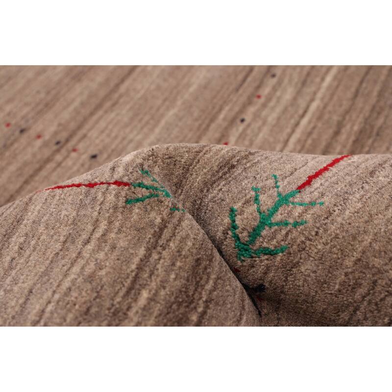 ECARPETGALLERY Hand Loomed Kashkuli Gabbeh Grey Wool Rug - 5'0 x 8'0