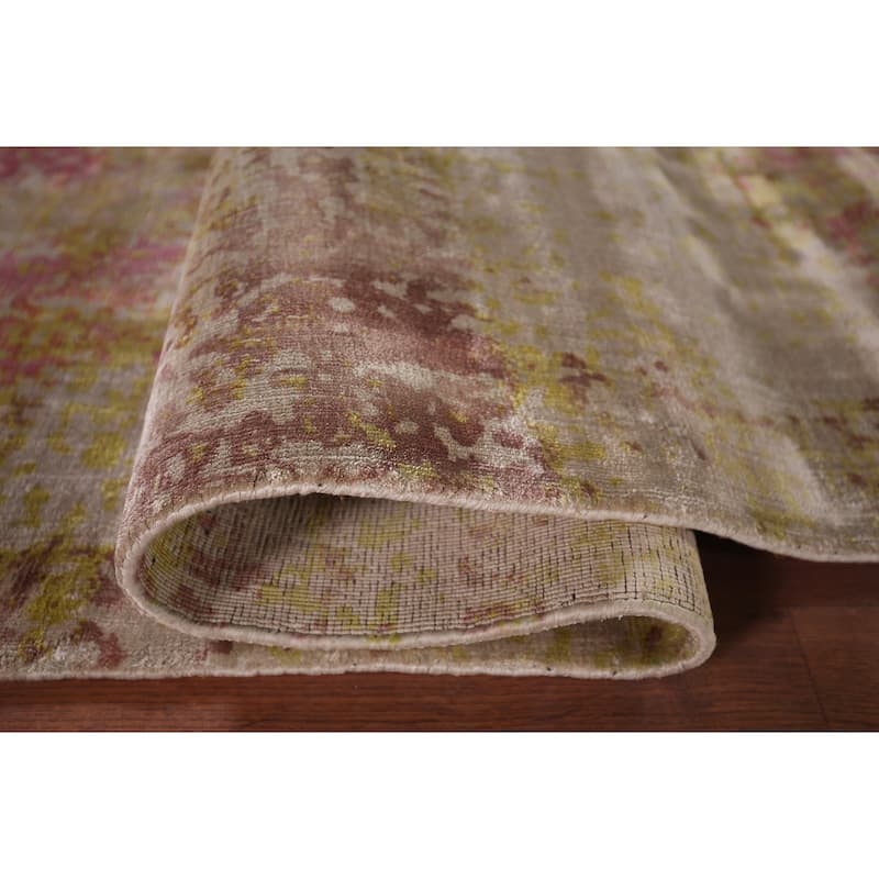Colorful Abstract Modern Area Rug Handmade Wool Carpet - 5'2"x 7'7"