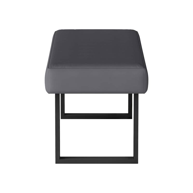 Somette Lillian 3-Piece Gloss Gray Dining Set with Dining Table, Nook and Bench