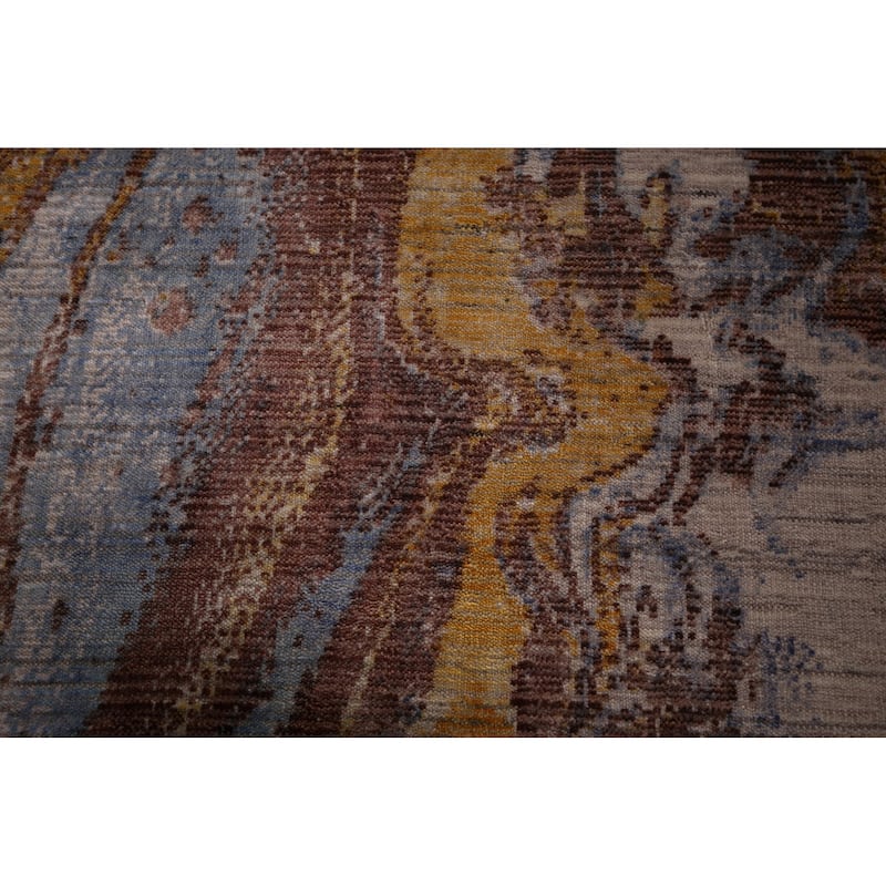 Contemporary Oriental Area Rug Hand-Knotted Modern Wool Carpet - 5'0" X 8'0"