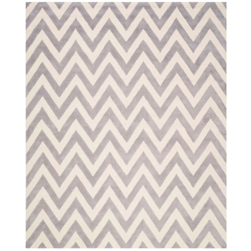 SAFAVIEH Handmade Cambridge Hicran Modern Moroccan Wool Rug - 11' x 15' - Silver/Ivory