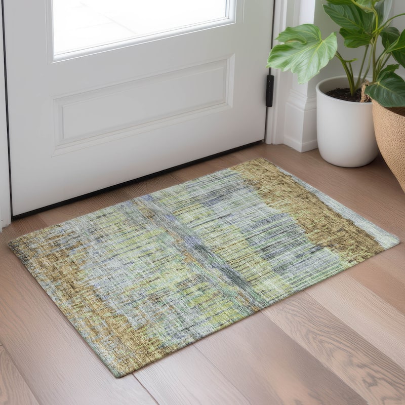 Machine Washable Indoor/ Outdoor Modern Ombre Chantille Rug