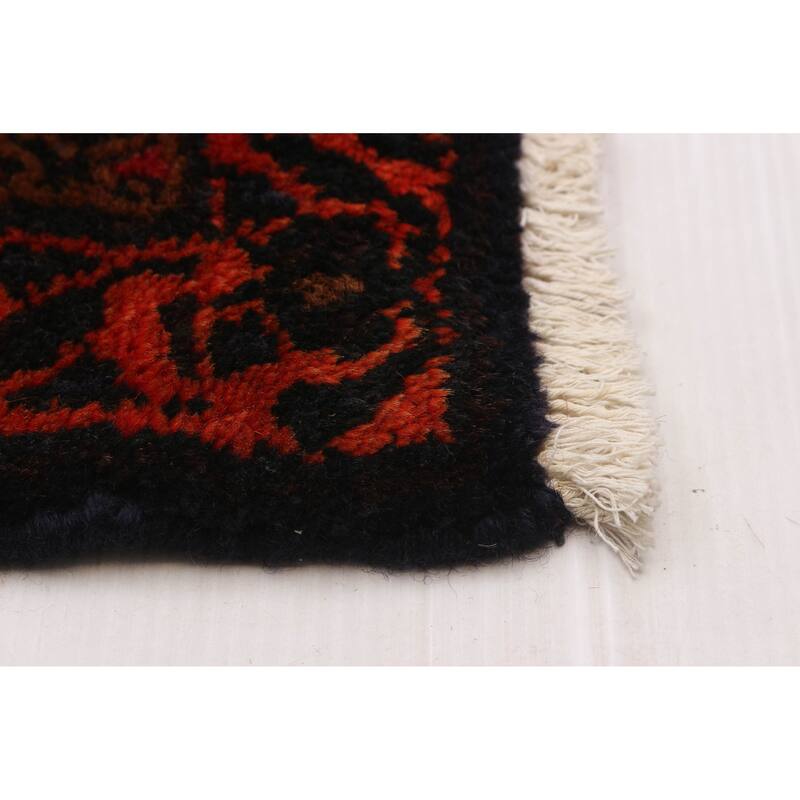 ECARPETGALLERY Hand-knotted Andelz Navy, Red Wool Rug - 3'8 x 14'4