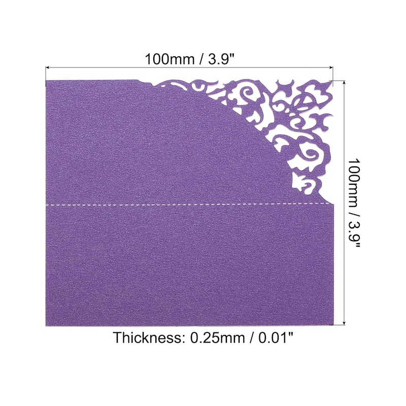 Table Name Place Cards,50Pcs Favor Decor Hollow Design Seat Blank Card, Purple