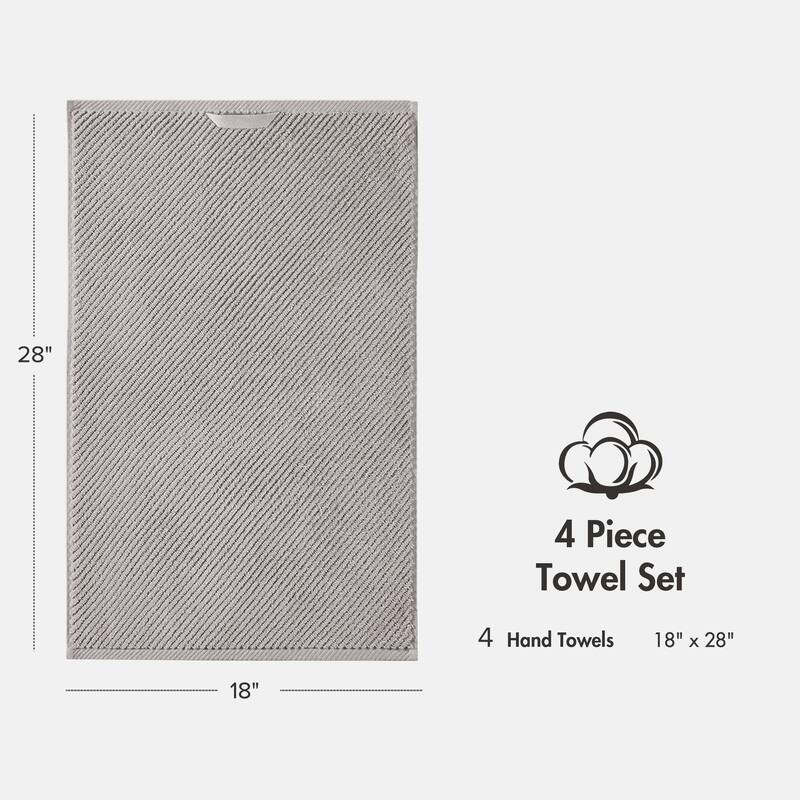 Madison Park Diagonal Ribbed Cotton Quick Dry Towel Set