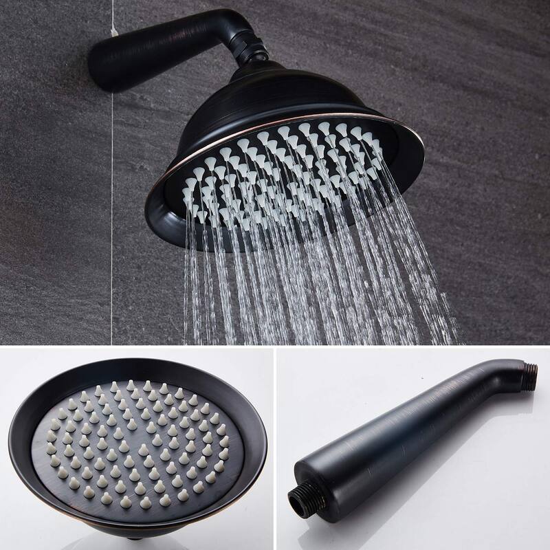 Shower Faucet System Combo Kit with Head in Bronze(Valve Included)
