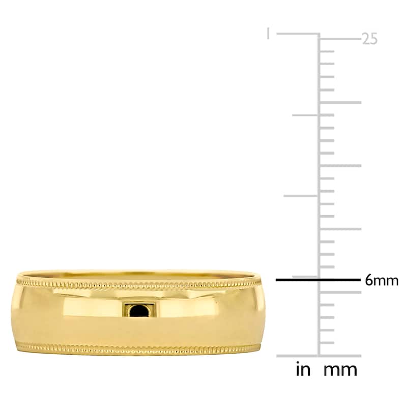 Miadora 6 mm Mens Wedding Band in 10k Yellow Gold