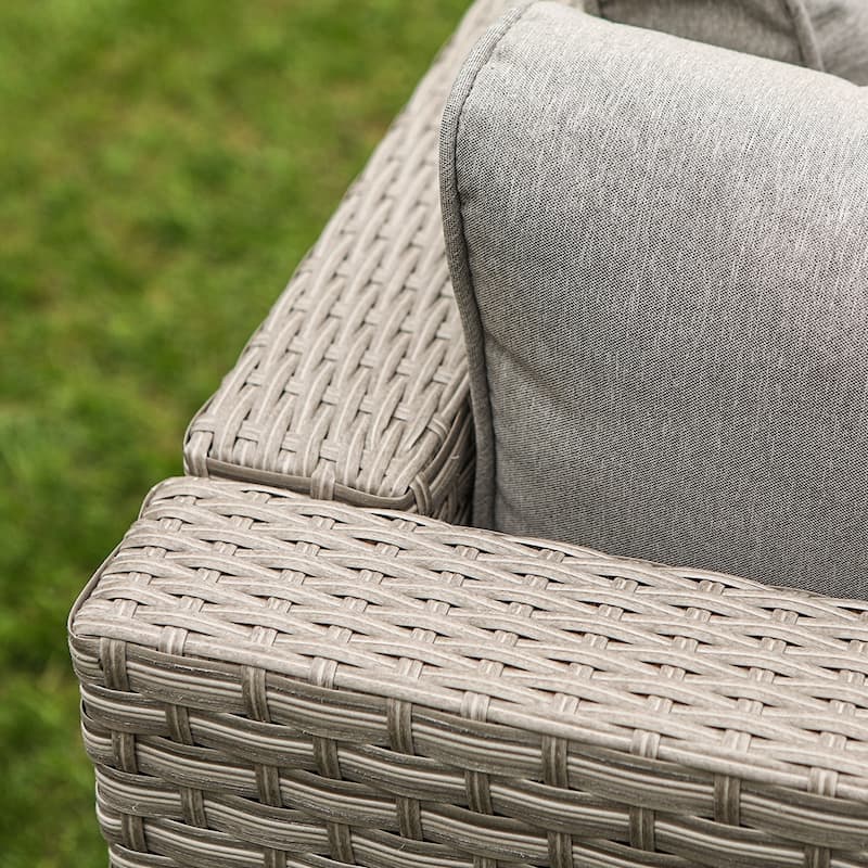 COSIEST 7-piece Outdoor Patio Furniture Wicker Sectional Sofa Set