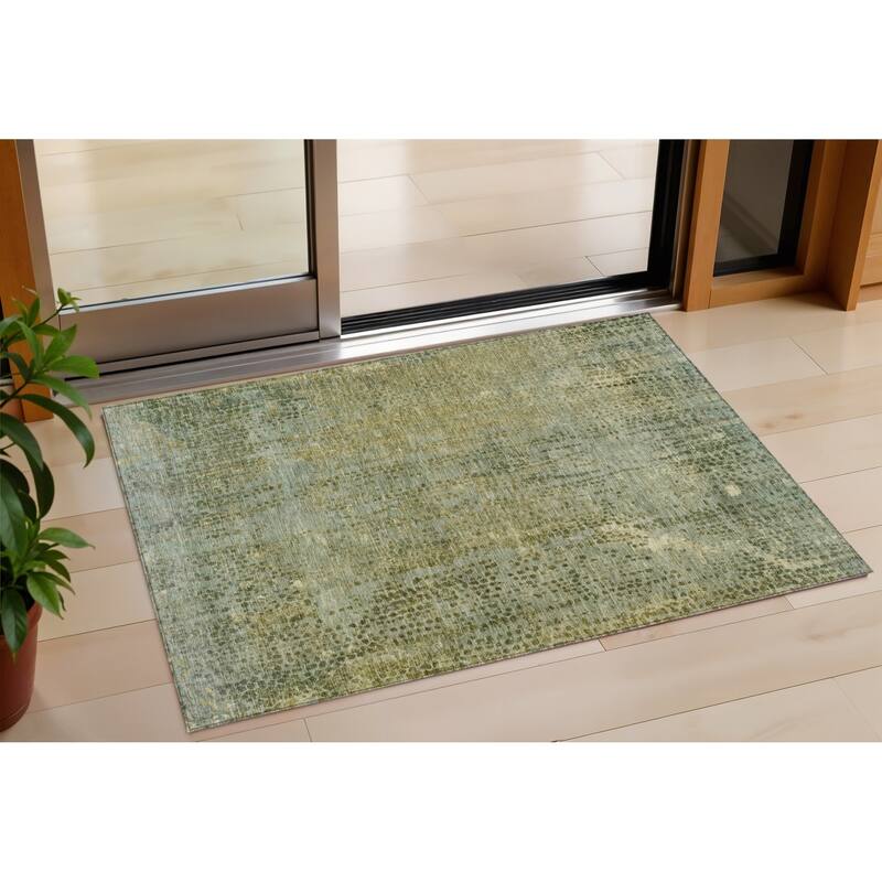 HomeRoots Abstract Transitional Rectangle Outdoor Rug - 3' x 5'