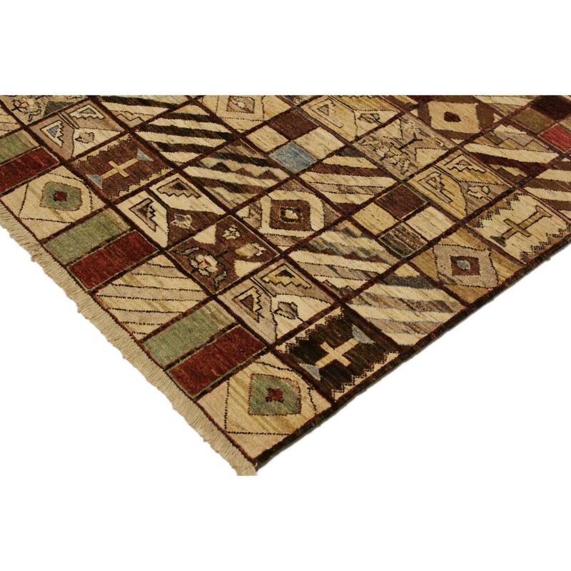Rustica Mosaic Gabbeh Hand-Knotted Wool Area Rug