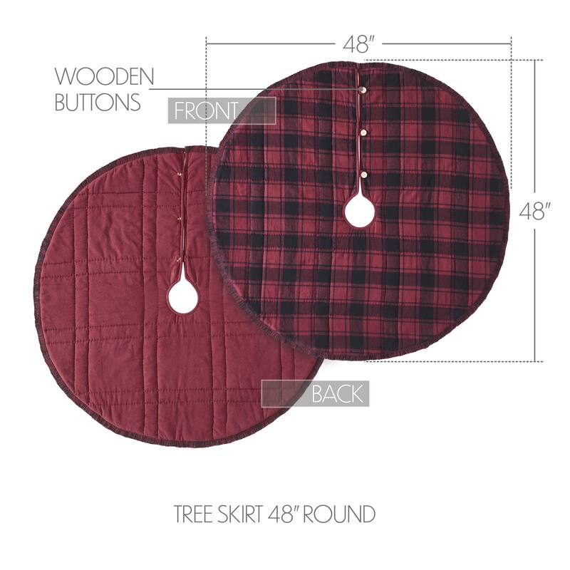 Cumberland Red Black Plaid Tree Skirt 24