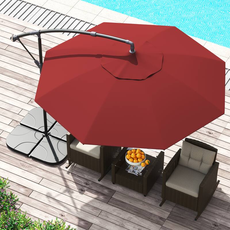 Corvus Vera 10-foot Offset Cantilever Hanging Canopy Patio Umbrella