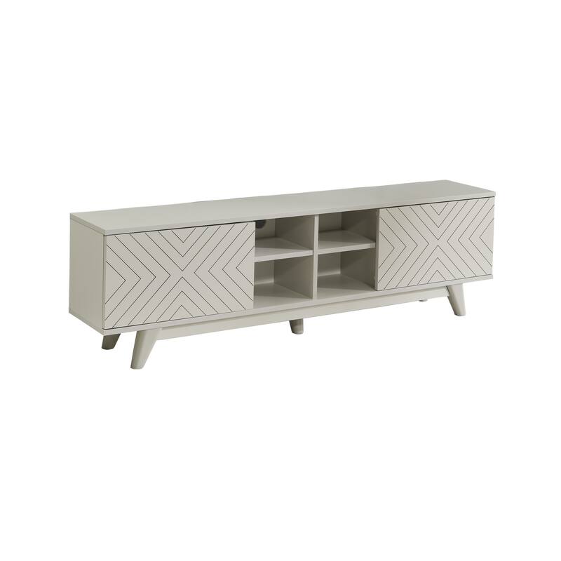 Modern 67 in. Wood TV Stand with 2 Storage Shelves and 2 Doors Fits TV's up to 70 in.