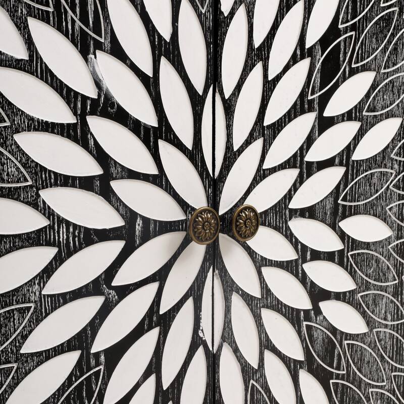 GDFStudio - Oakvista Modern Wooden Storage Sideboard Buffet Cabinet with 4 Doors and Adjustable Shelves