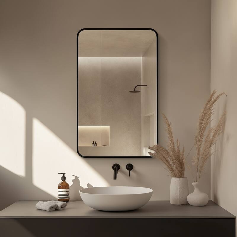 Talayuela Rectangular Aluminum Framed Medicine Cabinet with Mirror