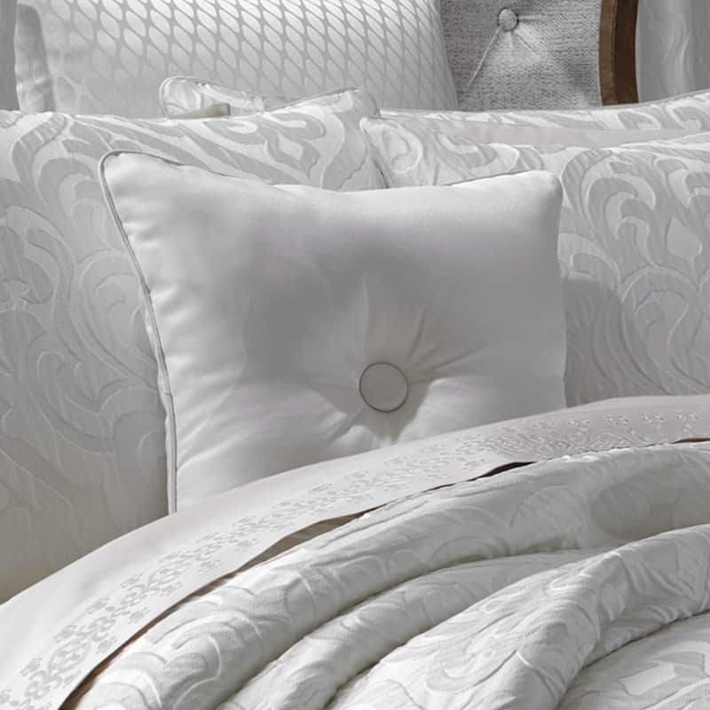 J. Queen New York Astoria 16" Decorative Throw Pillow - Accent - Polyester - White
