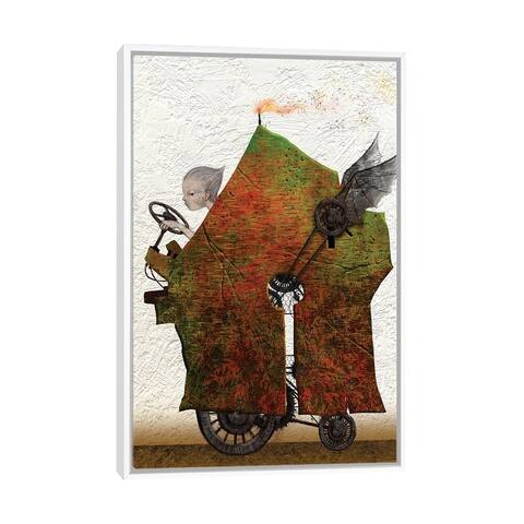 iCanvas "Maroon X Gear Car" by Hiroyuki Kurava Framed Gold -