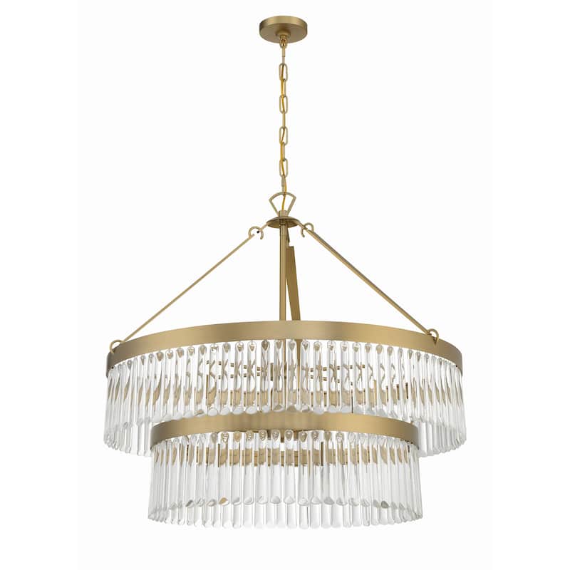 Emory 9 Light Modern Gold Chandelier - 32"W x 30.25"H x 32"D