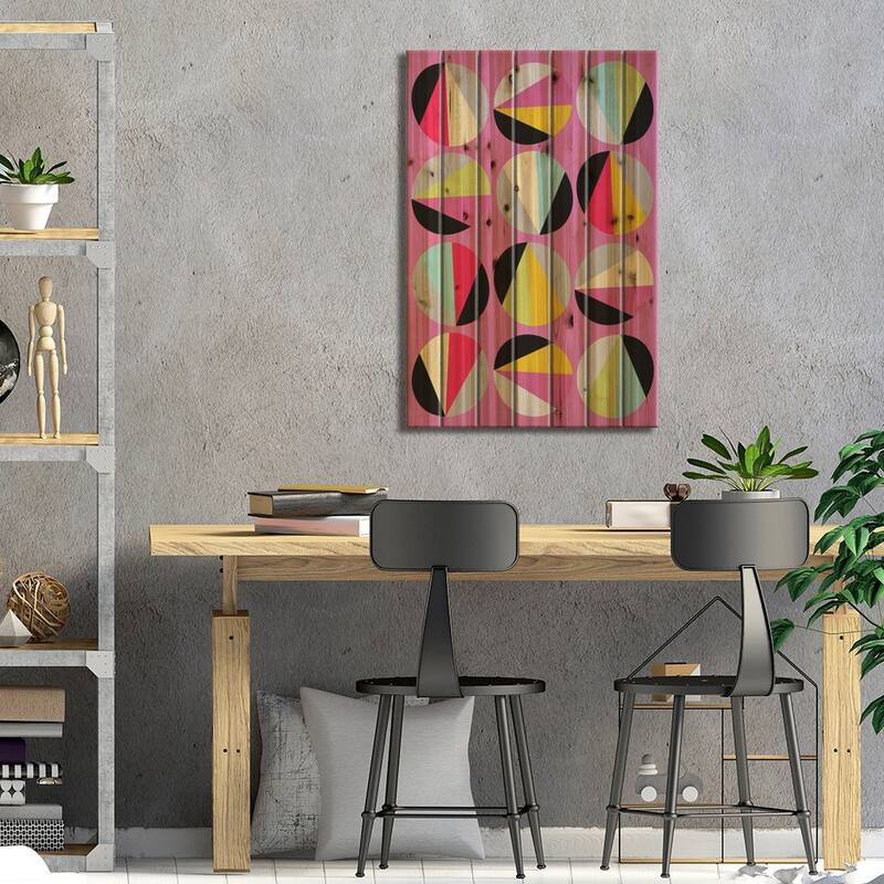 Circles Game III Print On Wood by Susana Paz - Multi-Color