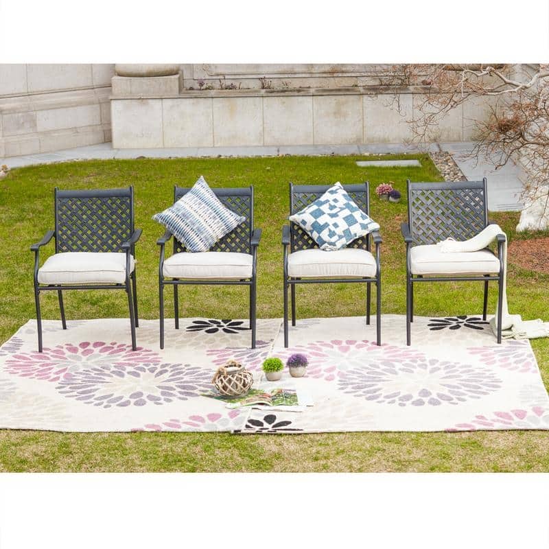 Patio Festival Outdoor Metal Dining Chair (Set of 4)