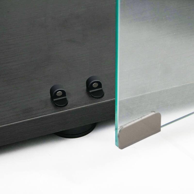 Versatile Tempered Glass Cabinet with Lock and Bluetooth LED Strip for Various Rooms