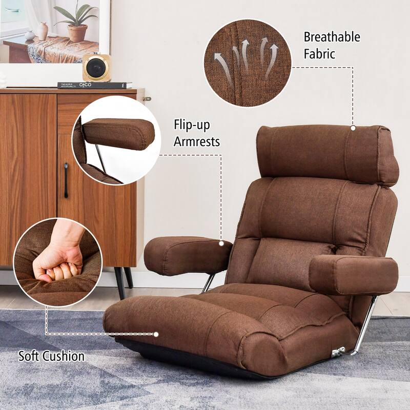 Costway Adjustable Lazy Sofa with Stepless Adjustable Back & - See Details