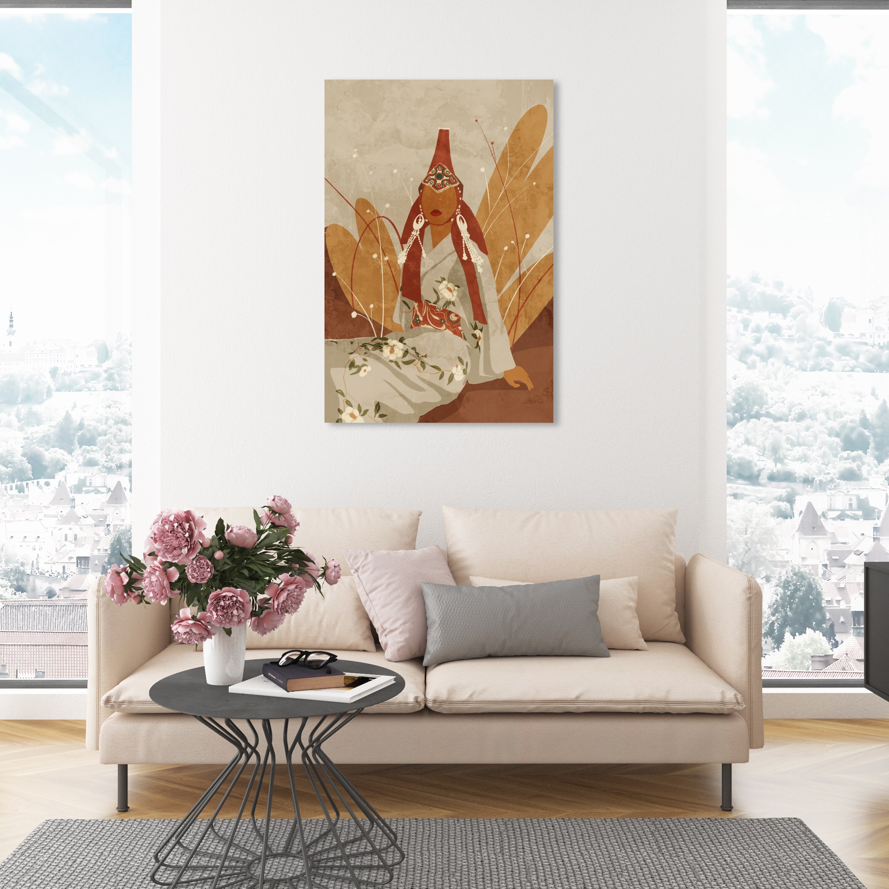 Oliver Gal 'Botanical Woman In Fashion Kimono' Canvas Art Print